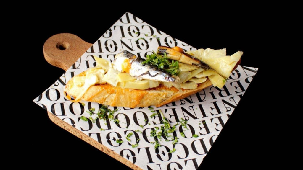 Pintxo mit Petingas, Artischocken und Romesco-Sauce Rezept