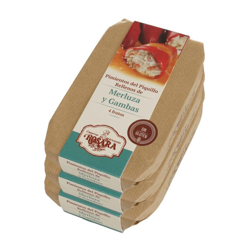 Piquillo peppers stuffed with hake and prawns 250g